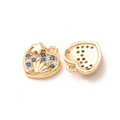 Valentine's Day Brass Micro Pave Blue Cubic Zirconia Charms KK-A304-24B-G-1