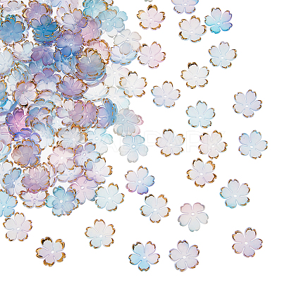 150Pcs Acrylic Bead Caps OACR-DC0001-31B-1