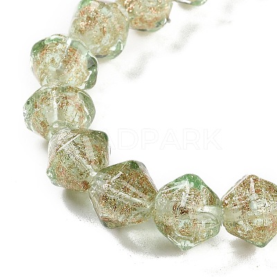 Handmade Gold Sand Lampwork Beads LAMP-Q036-04F-1
