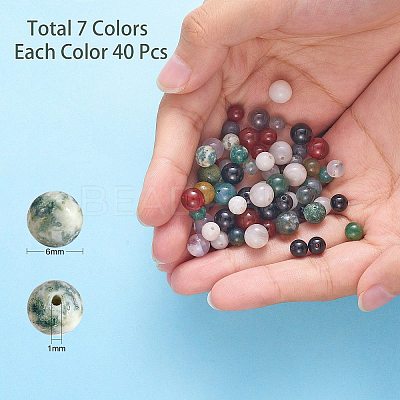 280Pcs 7 Style Natural Gemstone Beads G-SZ0002-04B-1
