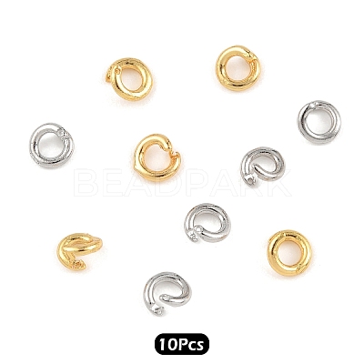 10Pcs 2 Colors Brass Open Jump Rings KK-YW0003-99B-1