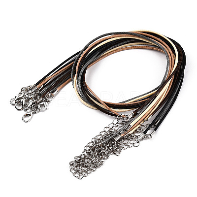 Braided Waxed Cotton Cord Necklace Making MAK-YWC0001-01P-M2-1
