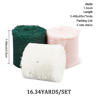 3 Rolls 3 Colors Polyester Ribbon OCOR-GF0001-68-1