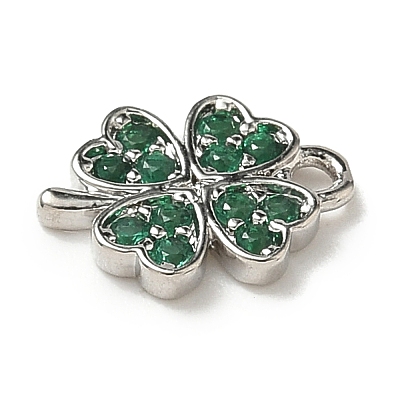 Brass Micro Pave Cubic Zirconia Charms KK-I276-44P-1
