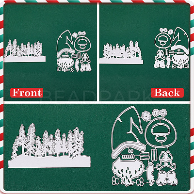 2Pcs 2 Styles Christmas Carbon Steel Cutting Dies Stencils FIND-GF0007-51-1