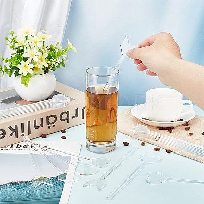 24Pcs 4 Style Transparent Acrylic Stirring Rods AJEW-FG0003-16-1