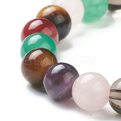 Natural Mixed Wealth Stone Beaded Stretch Bracelets BJEW-D446-C-39-1