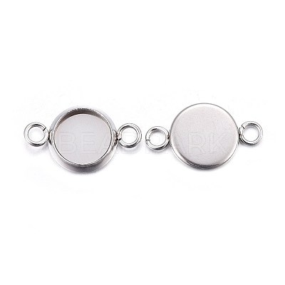Non-Tarnish 304 Stainless Steel Cabochon Connector Settings X-STAS-F191-15P-A-1
