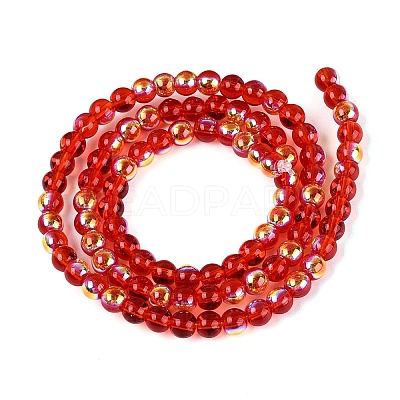 Electroplate Transparent Glass Beads Strands EGLA-Q132-4MM-A02-1