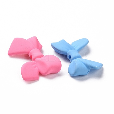 Opaque Spray Painted Acrylic Beads OACR-P011-01E-1