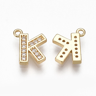 Brass Cubic Zirconia Charms KK-S348-330K-1