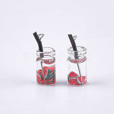 Glass Bottle Pendants LS-CRES-N017-06B-1