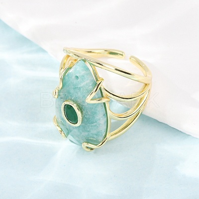 Natural Amazonite Cuff Rings GG-CBA5FCC-03G-08-1