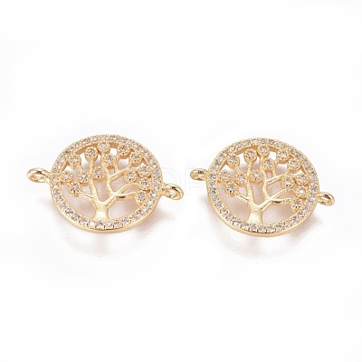 Brass Micro Pave Cubic Zirconia Links ZIRC-E113-04G-01-1