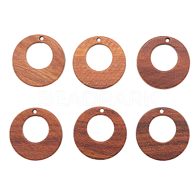 20Pcs Walnut Wood Pendants WOOD-CJ0001-23-1