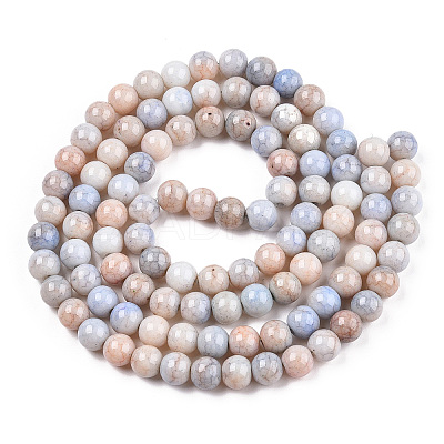 Opaque Crackle Glass Round Beads Strands X-GLAA-T031-01B-1