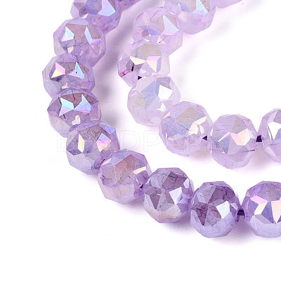 Anti-Tarnish Electroplate Glass Beads Strands X-GLAA-N064-8mm-08-1