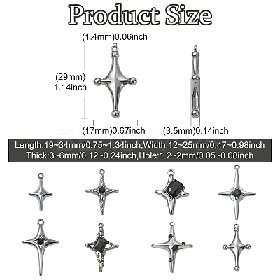 32Pcs 8 Styles Alloy Pendants FIND-CJ0006-01-1