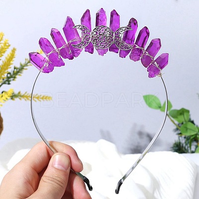 Raw Natural Quartz Hair Bands PW-WG74161-07-1
