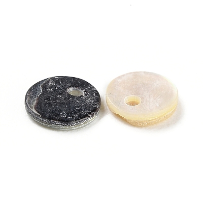 Natural Akoya Shell Flat Round Charms BSHE-Z003-39B-1