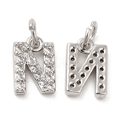 Brass Micro Pave Grade AAA Cubic Zirconia Charms LS-ZIRC-P067-11P-N-NR-1
