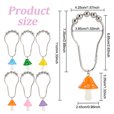 12Pcs 6 Colors Iron Shower Curtain Rings for Bathroom HJEW-OC0001-26-1