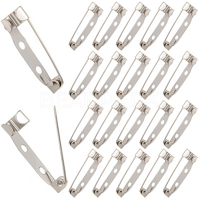 120Pcs Iron Brooch Findings IFIN-SP0001-35P-1