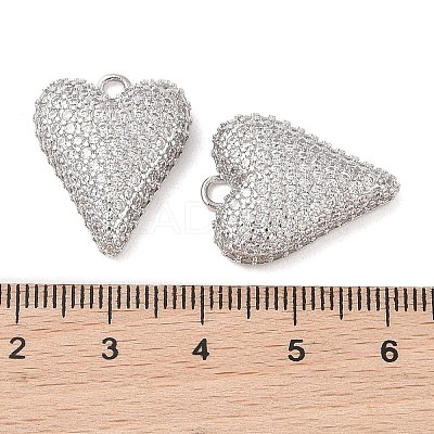 Brass Micro Pave Clear Cubic Zirconia Pendants KK-S388-01P-04-1