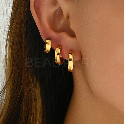 3 Pairs Vintage Smooth Brass Hoop Earring Sets MK3125-2-1