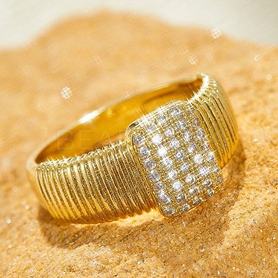Brass Micro Pave Clear Cubic Zirconia Finger Rings FS-WGEE21A-01-1