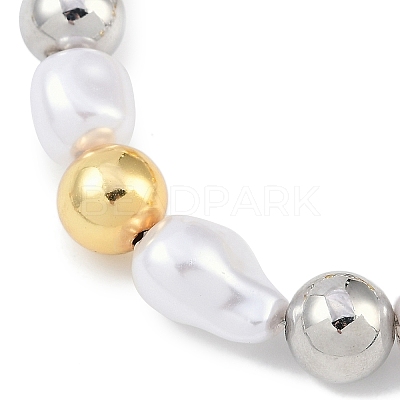Rack Plating Brass Beaded Bracelets BJEW-P341-08B-G-1