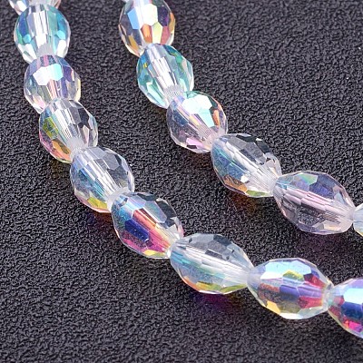 Electroplate Glass Beads Strands X-GC886Y-3-1