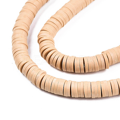 Flat Round Handmade Polymer Clay Beads CLAY-R067-6.0mm-37-1