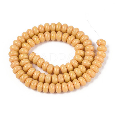 Electroplate Opaque Solid Color Glass Beads Strands GLAA-T025-8mm-18-1