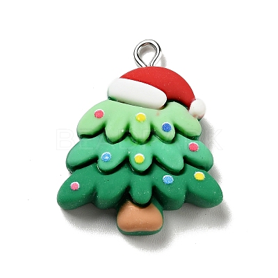 Christmas Opaque Resin Pendants X-RESI-G043-B03-1