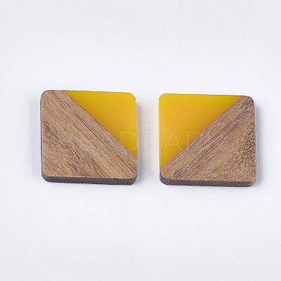 Resin & Walnut Wood Cabochons LS-RESI-S358-A-90A-1