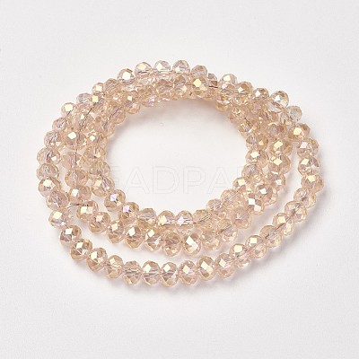 Electroplate Transparent Glass Beads Strands EGLA-A034-T4mm-T15-1