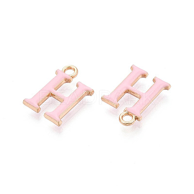 Rack Plating Alloy Enamel Pendants ENAM-T024-53H-G-1
