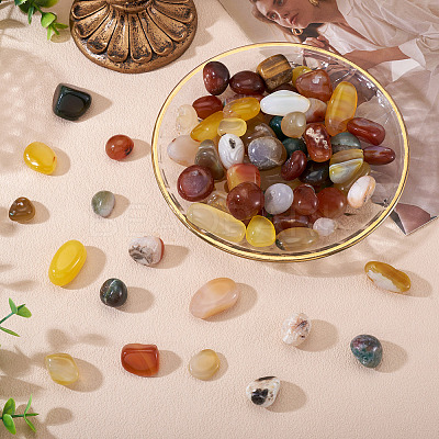 250G Dyed & Heated Natural Agate Beads G-TA0002-73C-1