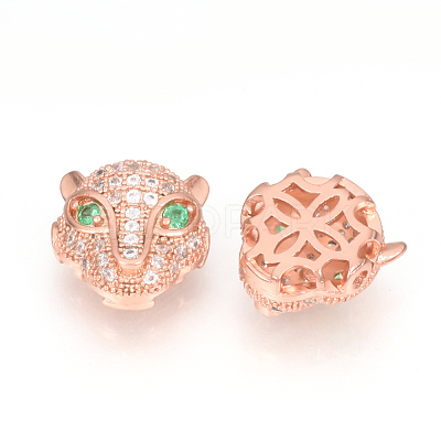 Brass Micro Pave Cubic Zirconia Beads ZIRC-S053-YS014G-1-1