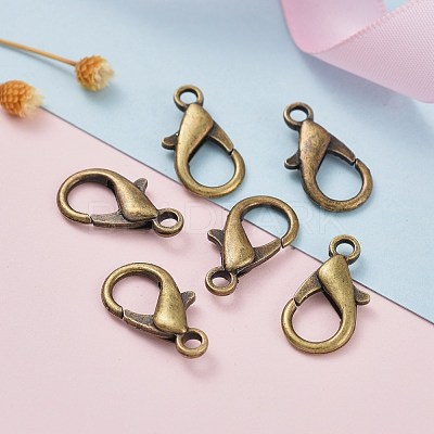 Antique Bronze Tone Zinc Alloy Lobster Claw Clasps X-E107-AB-1