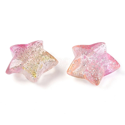 Gradient Color Transparrent Acrylic European Beads OACR-P024-03-01-1