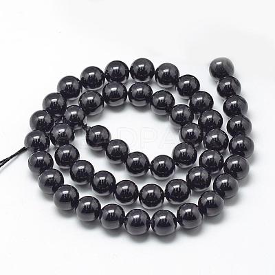 Natural Black Tourmaline Beads Strands G-R446-10mm-19-1