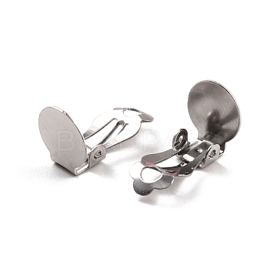 Non-Tarnish 316 Stainless Steel Clip-on Earring Fibdings X-STAS-I187-04A-P-1