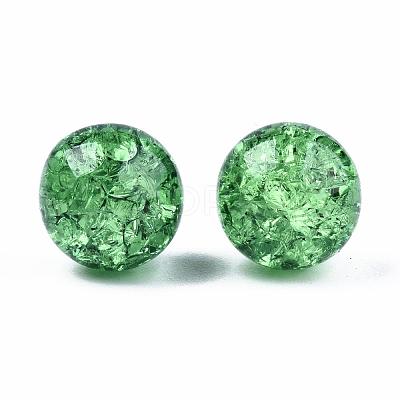 Transparent Crackle Acrylic Round Beads Strands CCG-R002-12mm-08-1
