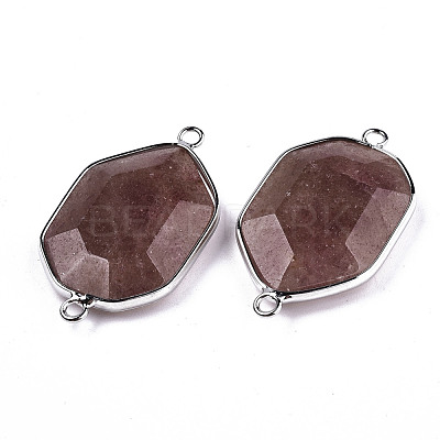 Natural Strawberry Quartz Links Connectors G-T131-48P-03-1