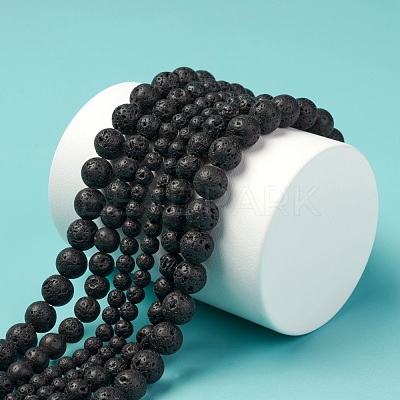 3 Strand 3 Sizes Natural Lava Rock Beads Strands G-FS0001-03-1