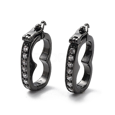 Rack Plating Brass Micro Pave Cubic Zirconia Twister Clasps ZIRC-I012-16B-RS-1