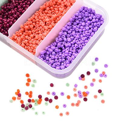 90G 5 Colors 12/0 Baking Paint Glass Seed Beads SEED-YW0001-14B-1