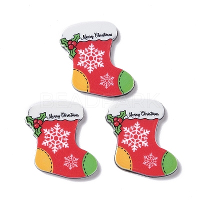 Christmas Style Printed Acrylic Cabochons LS-MACR-O045-01H-1